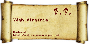 Végh Virgínia névjegykártya